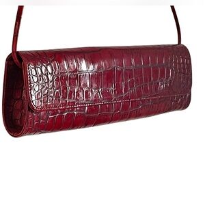 Vintage Carlos Falchi Couture Clutch Convertible Handbag Red